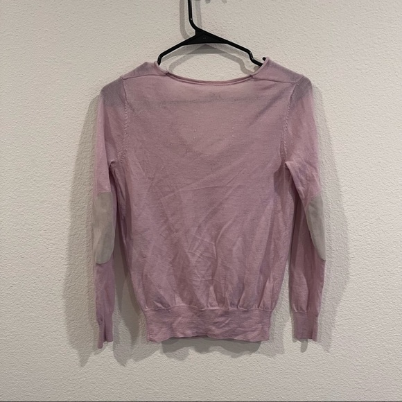 Kookai size 0 pink cowl neck merino wool sweater with elbow patches - Picture 6 of 12